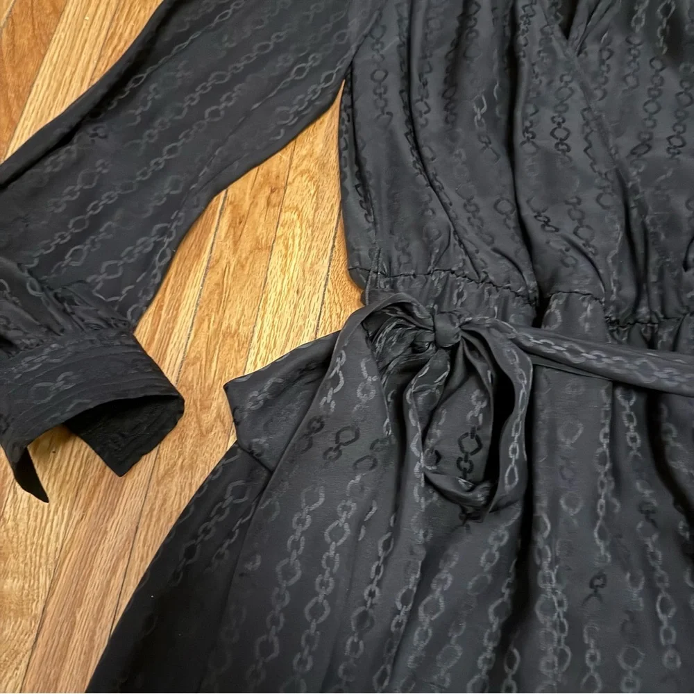 Trina Turk Black Long Sleeve Silk Dress - Picture 4 of 4